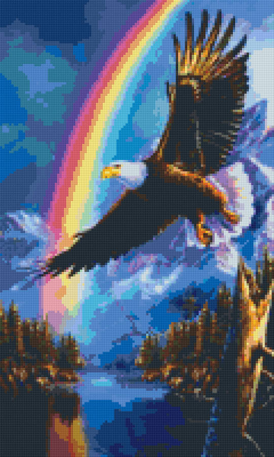 Eagle Rainbow Twelve [12] Baseplate PixelHobby Mini-mosaic Art Kit